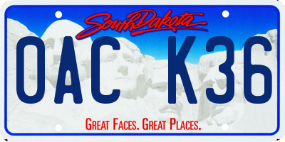 SD license plate 0ACK36