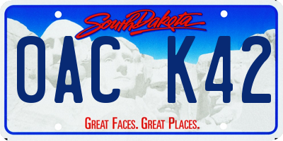 SD license plate 0ACK42