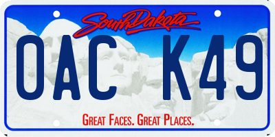 SD license plate 0ACK49