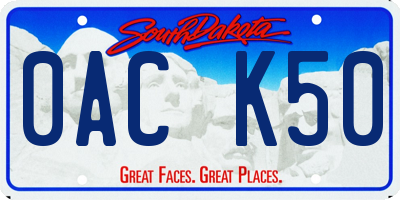 SD license plate 0ACK50