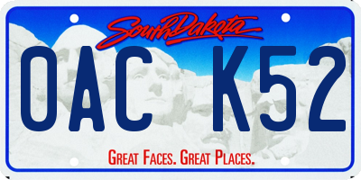 SD license plate 0ACK52