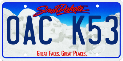 SD license plate 0ACK53