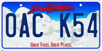 SD license plate 0ACK54