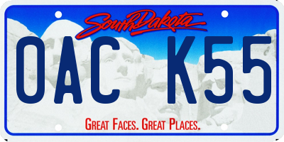 SD license plate 0ACK55