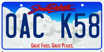 SD license plate 0ACK58