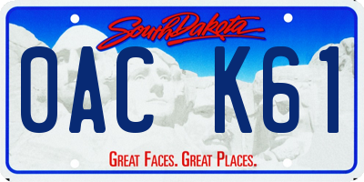 SD license plate 0ACK61