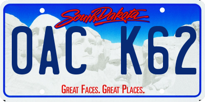 SD license plate 0ACK62