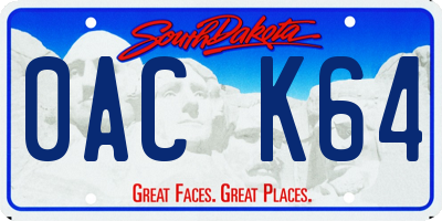 SD license plate 0ACK64