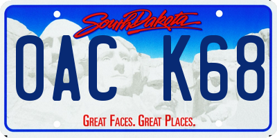 SD license plate 0ACK68