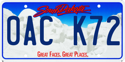 SD license plate 0ACK72