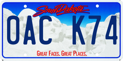 SD license plate 0ACK74