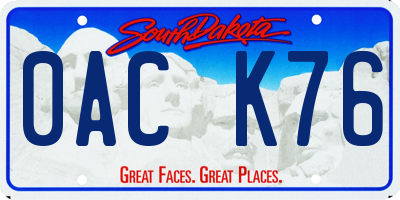 SD license plate 0ACK76