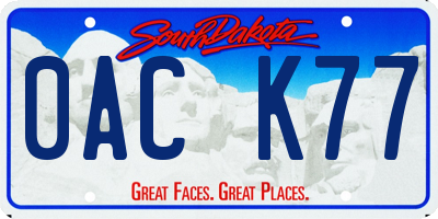 SD license plate 0ACK77