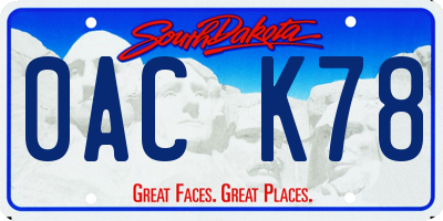 SD license plate 0ACK78