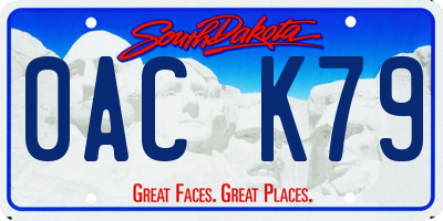 SD license plate 0ACK79