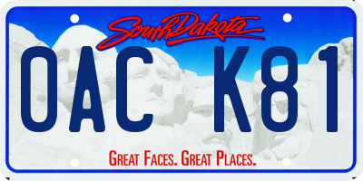SD license plate 0ACK81