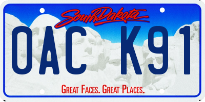 SD license plate 0ACK91