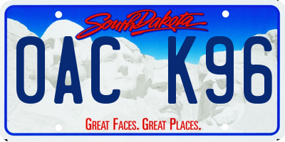 SD license plate 0ACK96