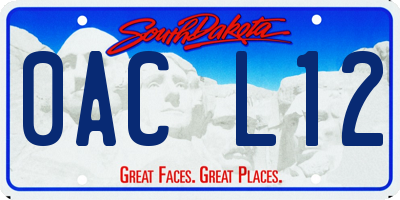 SD license plate 0ACL12