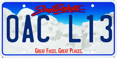 SD license plate 0ACL13