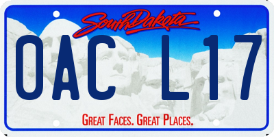 SD license plate 0ACL17