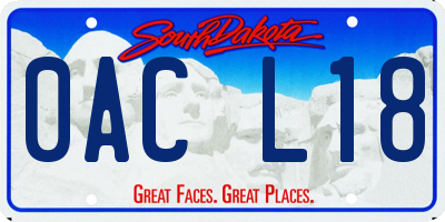 SD license plate 0ACL18