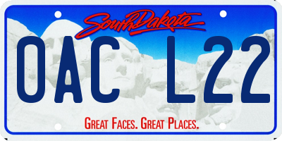 SD license plate 0ACL22