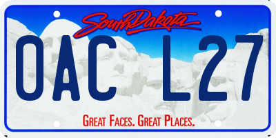 SD license plate 0ACL27