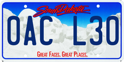 SD license plate 0ACL30