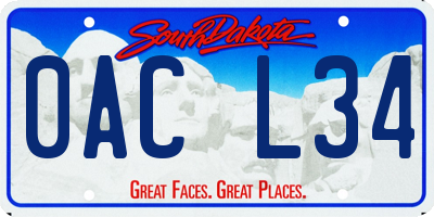 SD license plate 0ACL34