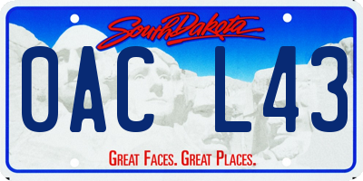 SD license plate 0ACL43