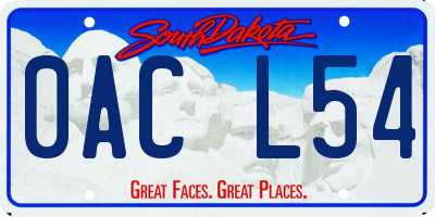 SD license plate 0ACL54