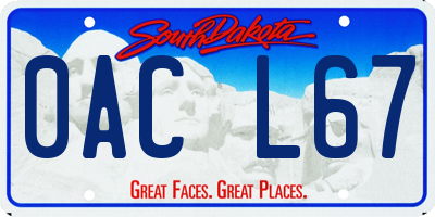 SD license plate 0ACL67