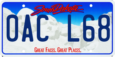 SD license plate 0ACL68