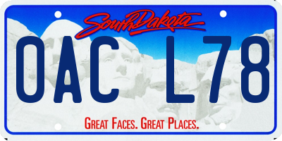 SD license plate 0ACL78