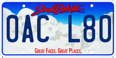 SD license plate 0ACL80