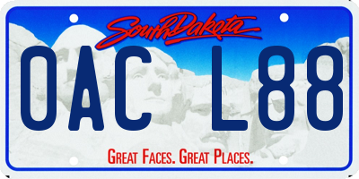 SD license plate 0ACL88