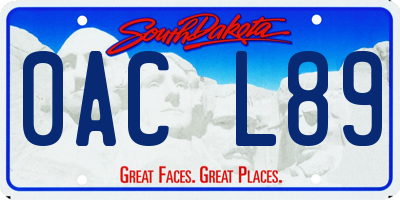 SD license plate 0ACL89