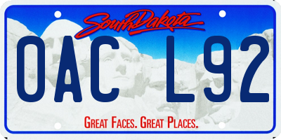 SD license plate 0ACL92