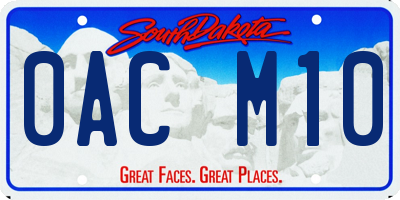 SD license plate 0ACM10