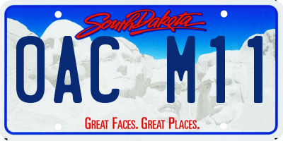 SD license plate 0ACM11