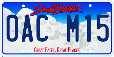 SD license plate 0ACM15