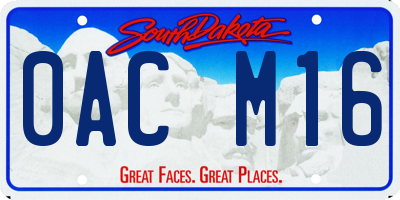 SD license plate 0ACM16