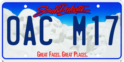 SD license plate 0ACM17