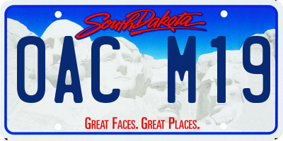 SD license plate 0ACM19