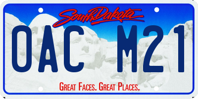 SD license plate 0ACM21