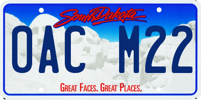 SD license plate 0ACM22