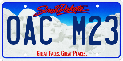 SD license plate 0ACM23