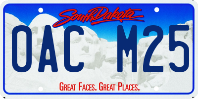 SD license plate 0ACM25