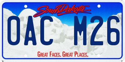 SD license plate 0ACM26